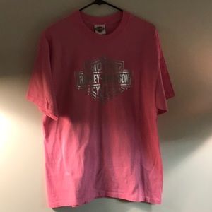 Pink and silver Harley Davidson tee shirt